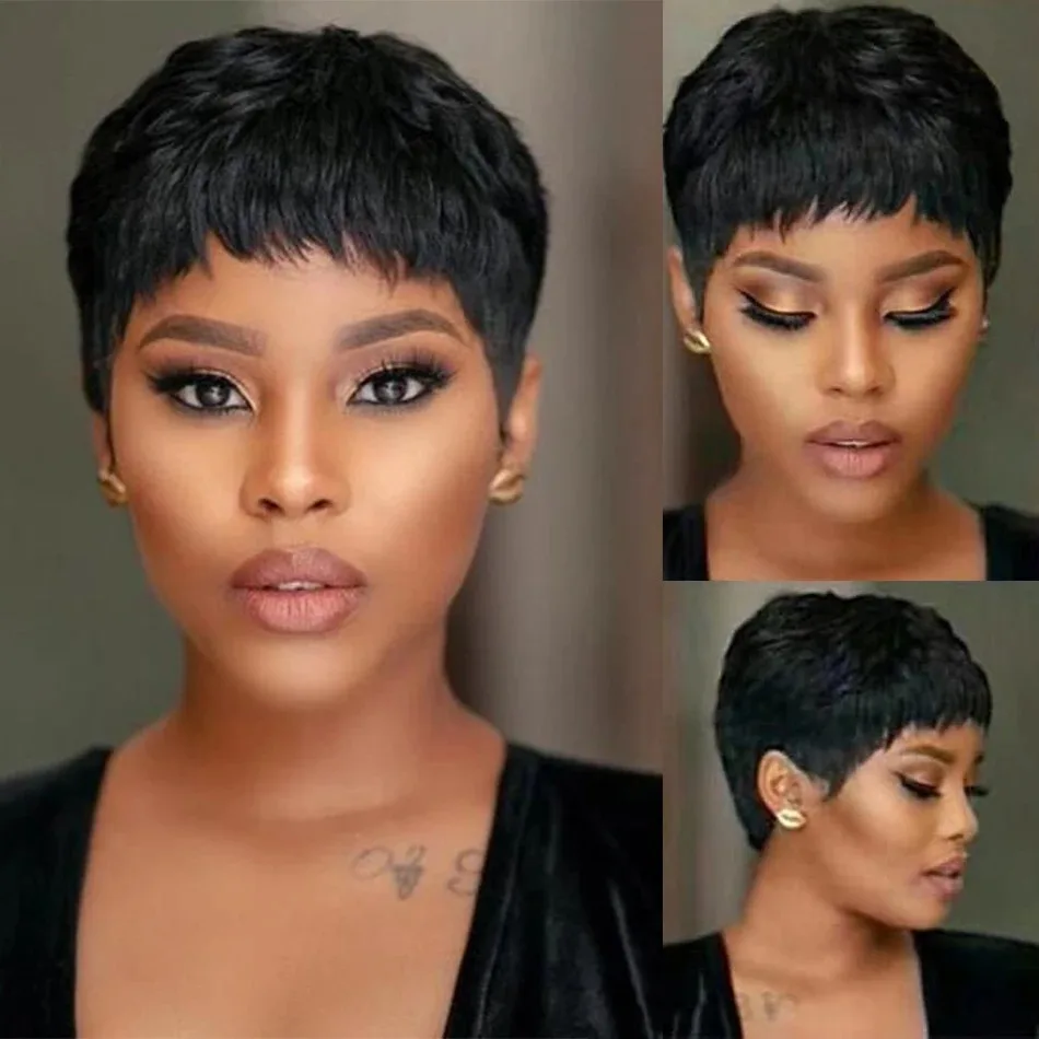 Short Human Hair Wigs Pixie Cu - Short Pixie Cut Wig Human Hair Cheap recension och pris