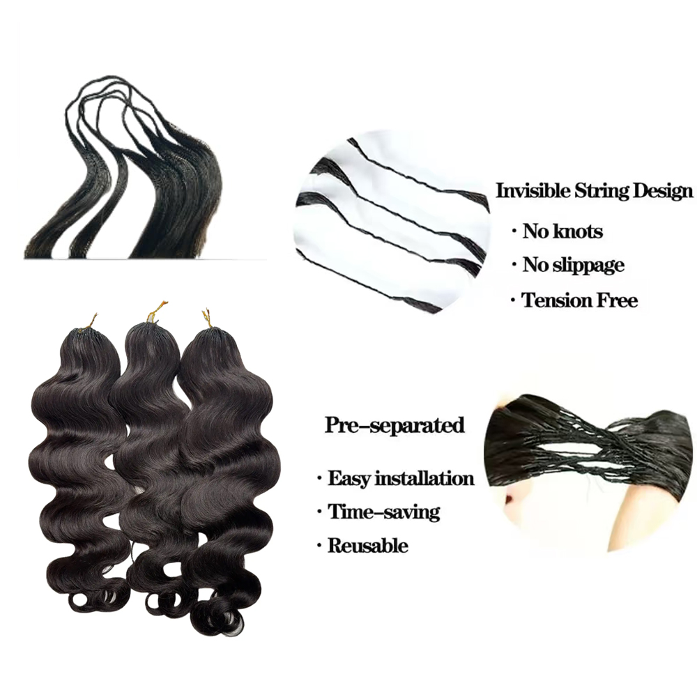 Knotless Pre Separated 100% Hu - Water Wave Bulk Human Hair For Braiding recension och pris