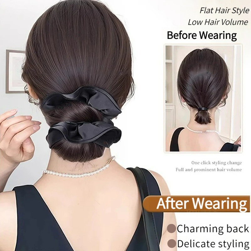 New Synthetic Satin Hair Tie C - Claw Clip Messy Bun Hair Piece recension och pris