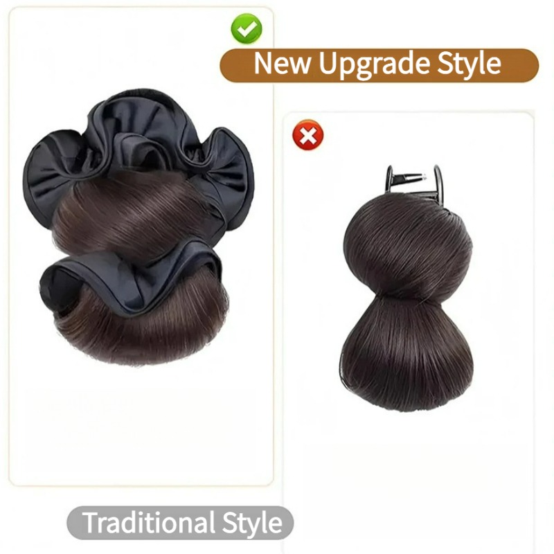 New Synthetic Satin Hair Tie C - Claw Clip Messy Bun Hair Piece recension och pris