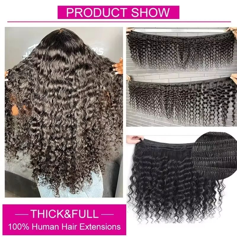 Human Hair Bundles with Closur - Deep Wave 3 Bundles With Closure recension och pris