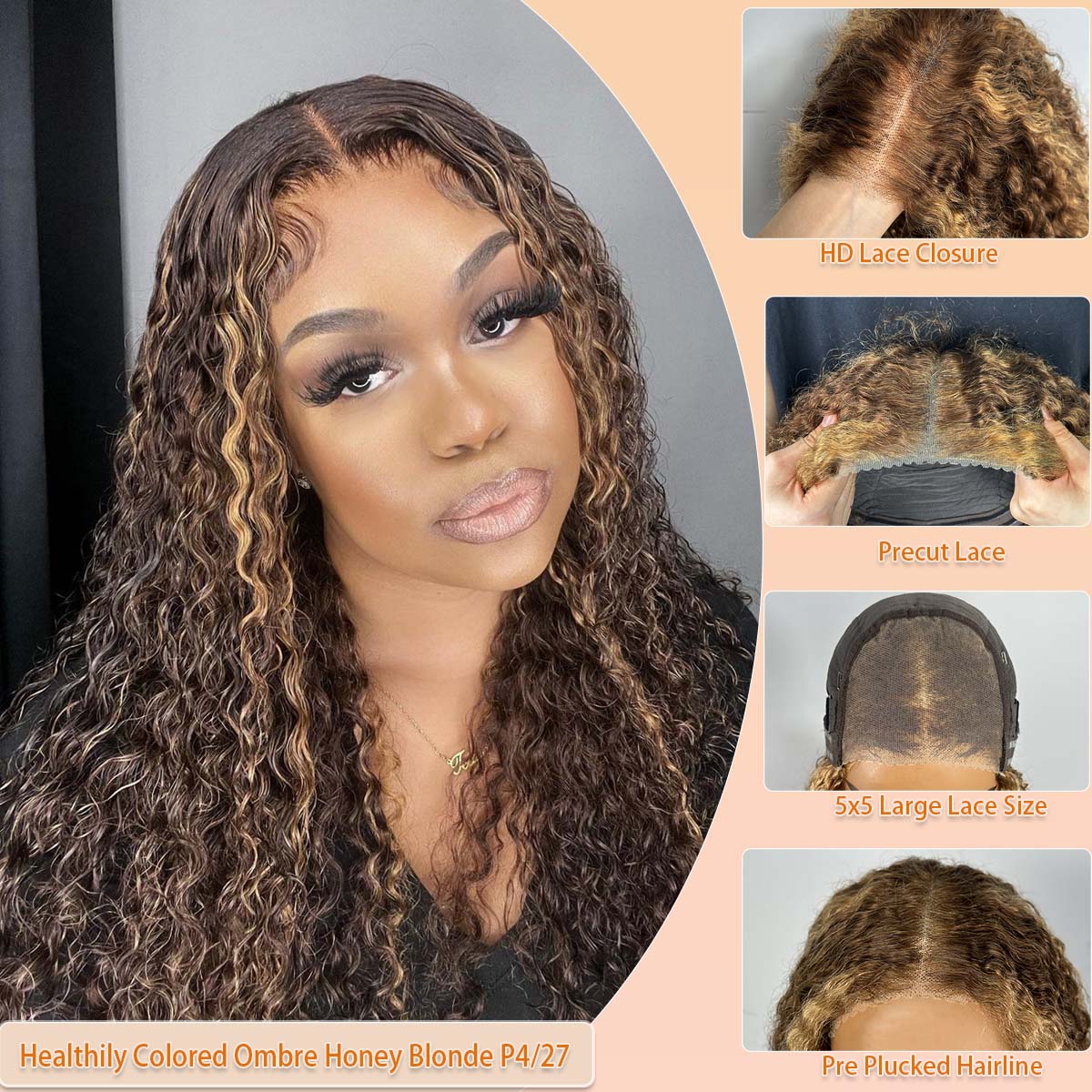 Wear & Go Wig P427 Honey Blond - Glueless Wear And Go Human Hair Wig recension och pris