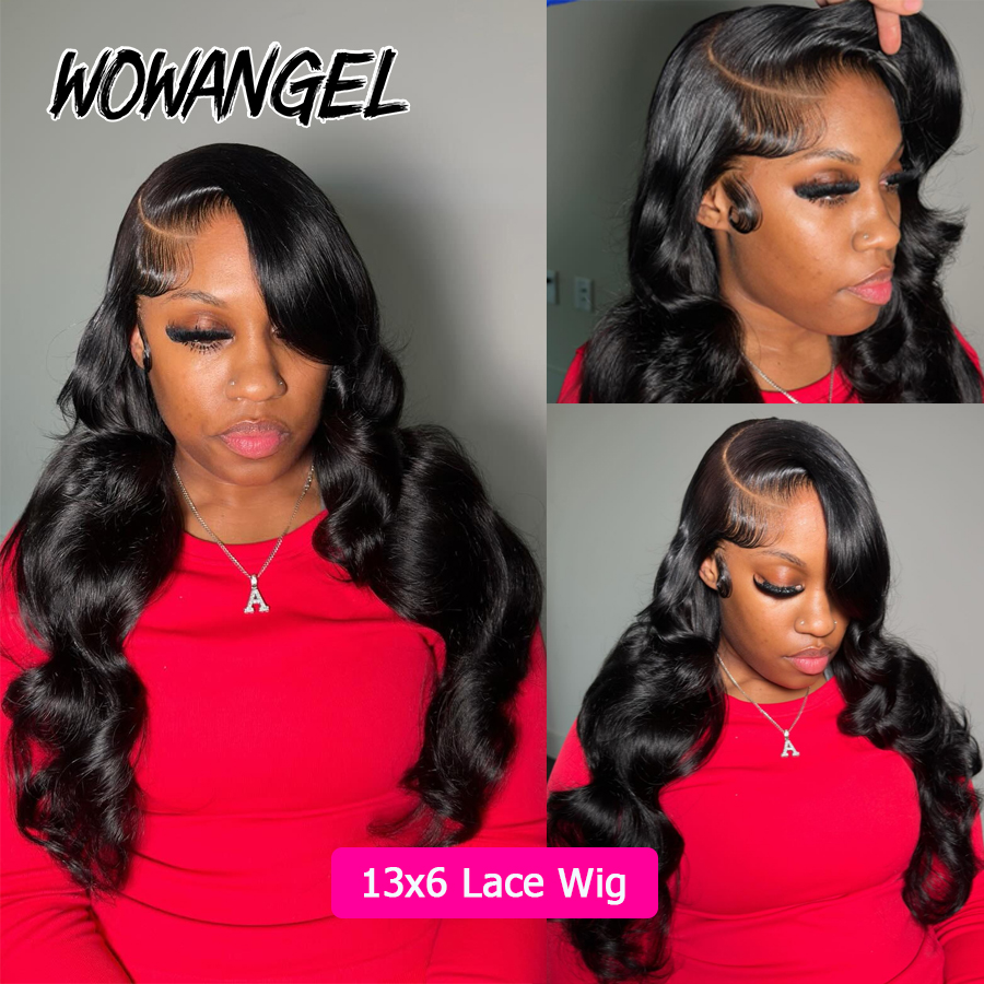 Wow Angel Body Wave Jet Black  - Hd Lace Frontal Wig Human Hair Pre Plucked recension och pris