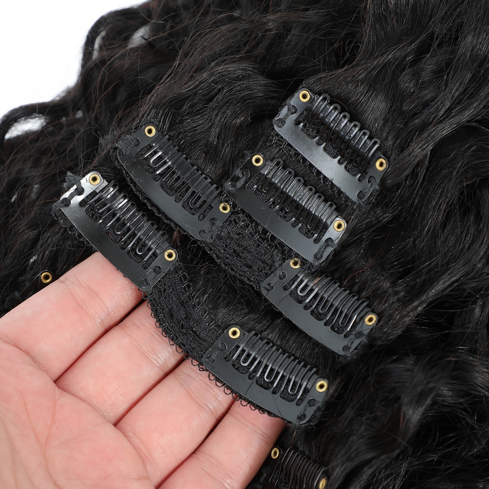 Water Wave Clip In Hair Extens - Seamless Clip In Hair Extensions Human Hair recension och pris