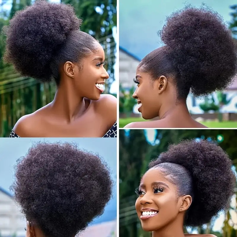 1pc Women's 10-Inch Afro Kinky - Drawstring Afro Curly Puff Ponytail recension och pris