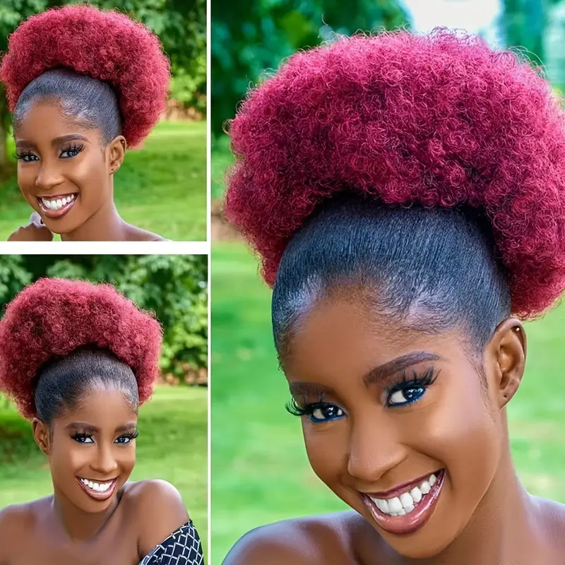 1pc Women's 10-Inch Afro Kinky - Drawstring Afro Curly Puff Ponytail recension och pris