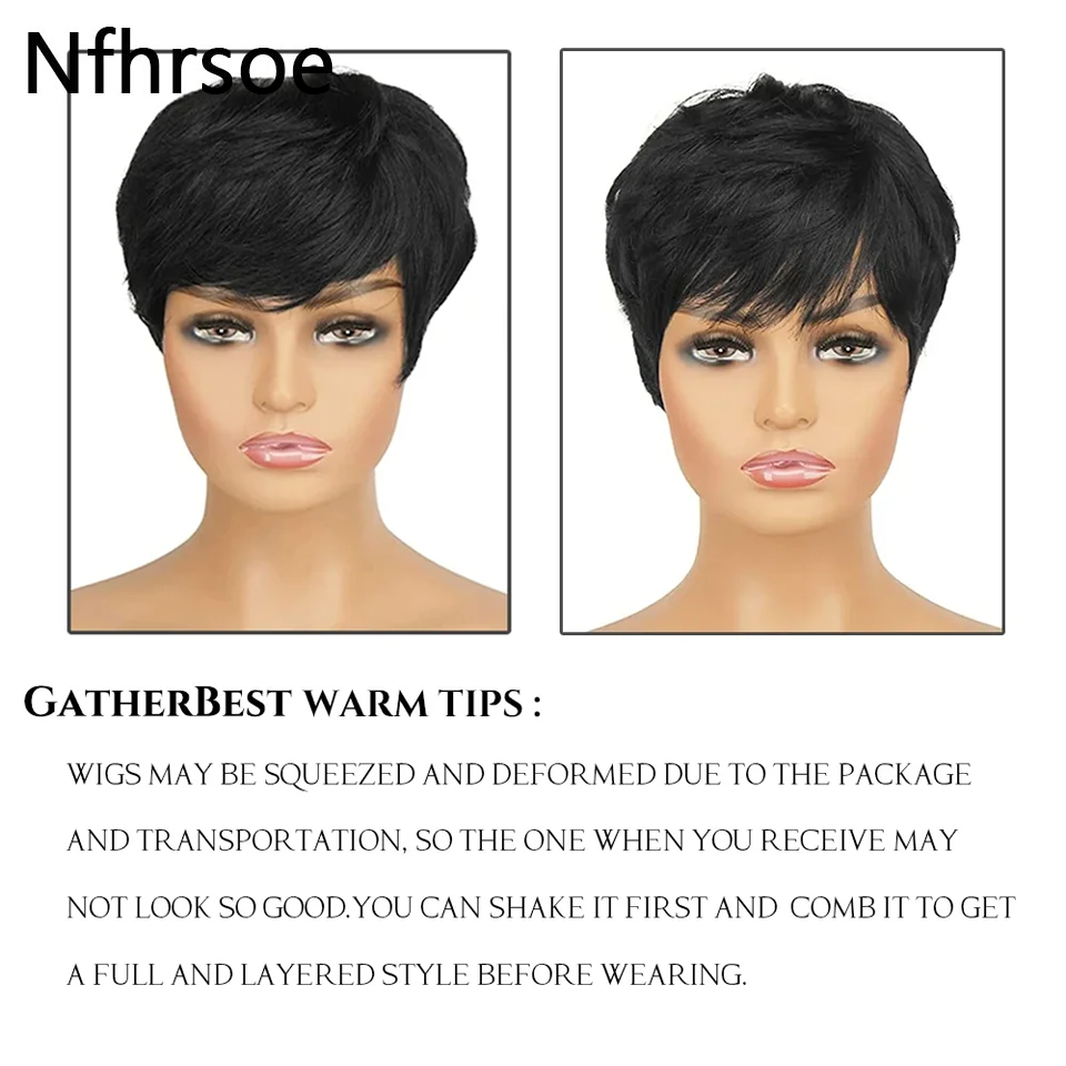 Short Human Hair Wigs Pixie Cu - Short Pixie Cut Wig Human Hair Cheap recension och pris