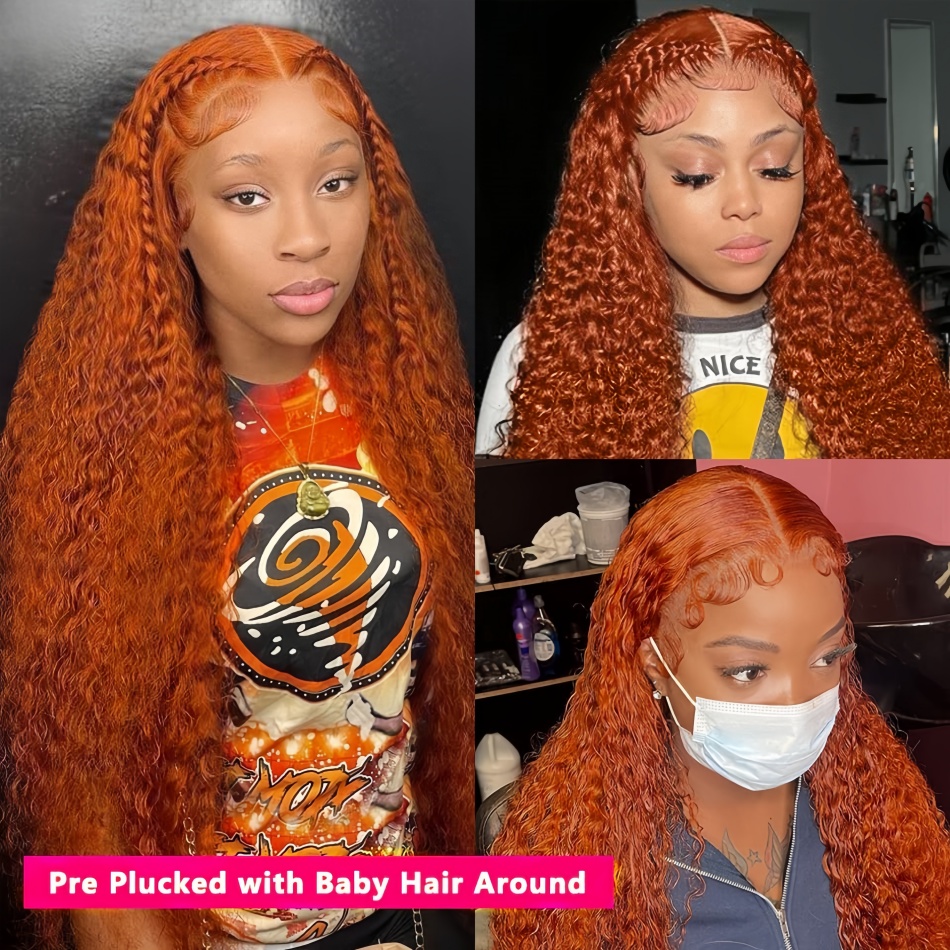 30Inch Orange Ginger Water Wav - Human Hair Wigs recension och pris