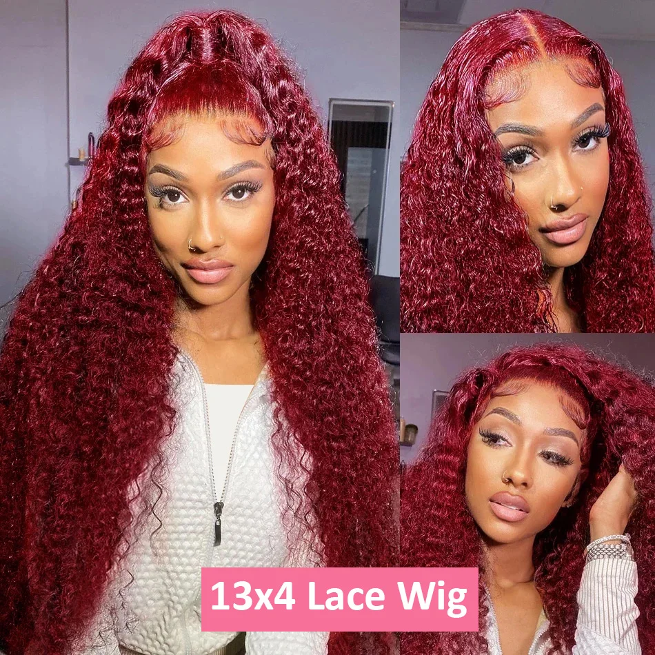 200 Density Burgundy Deep Wave - Human Hair Wigs recension och pris