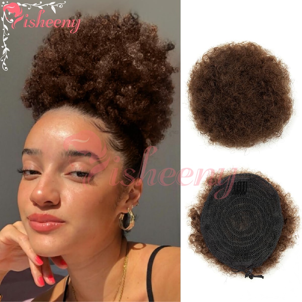 Isheeny Kinky Curly Afro Puff  - Drawstring Afro Curly Puff Ponytail recension och pris