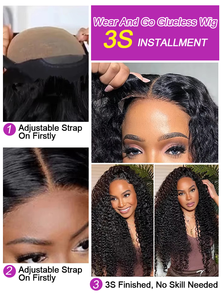 Deep Water Wave Wigs 13x4 HD T - Water Wave Bulk Human Hair For Braiding recension och pris