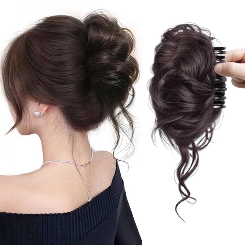 1pc Elegant Chignon Bun Extens - Claw Clip Messy Bun Hair Piece recension och pris
