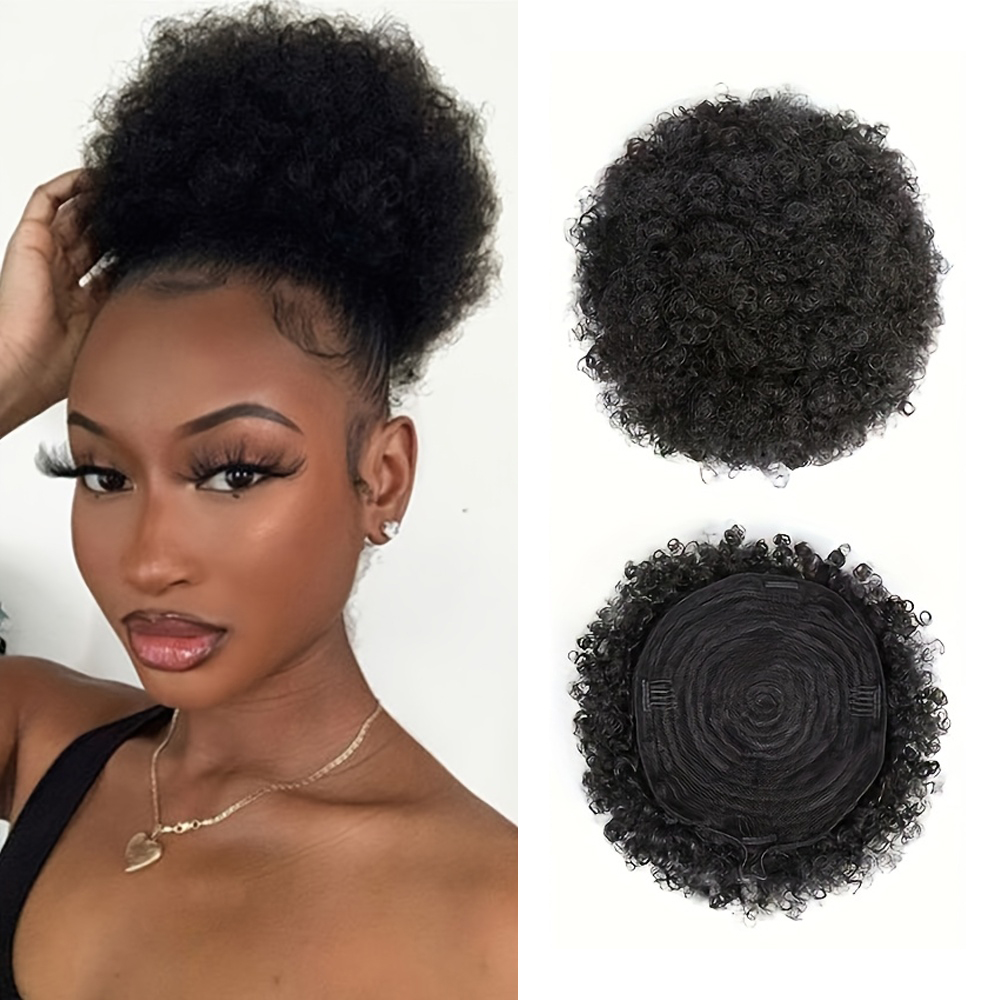 Afro Kinky Puffs 100% Human Ha - Seamless Clip In Hair Extensions Human Hair recension och pris