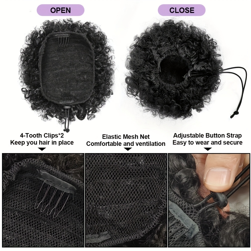 Afro Kinky Puffs 100% Human Ha - Seamless Clip In Hair Extensions Human Hair recension och pris